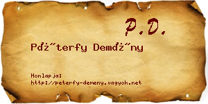 Péterfy Demény névjegykártya